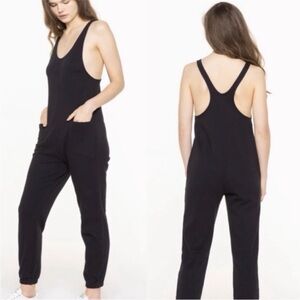 For Days 100% Organic Cotton Black Baggy Jumpsuit Romper Jogger Relaxed Preppy